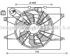AVA QUALITY COOLING hy7566 -  Вентилятор, охлаждение двигателя